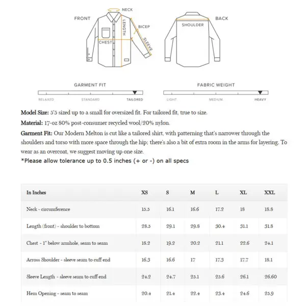 Womens Modern Melton Fit