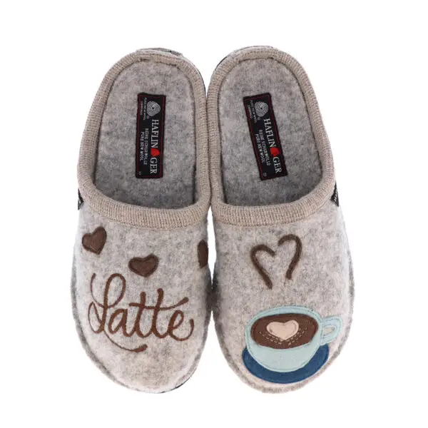 Haflinger Latte Felt Sole Slipper