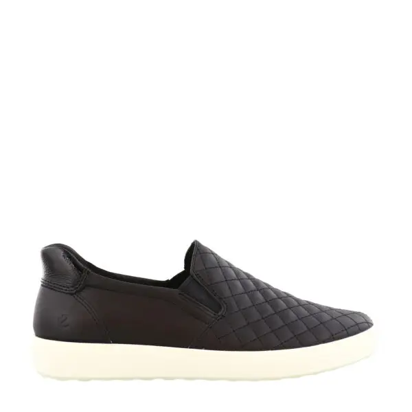 Ecco Wo Soft 7 Quilted Slip On Blk