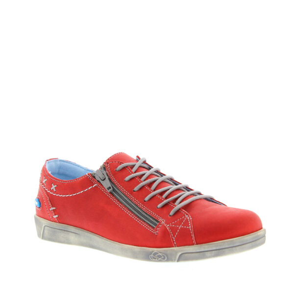 Cloud Aika Lace/Zip Sneaker Brush Red