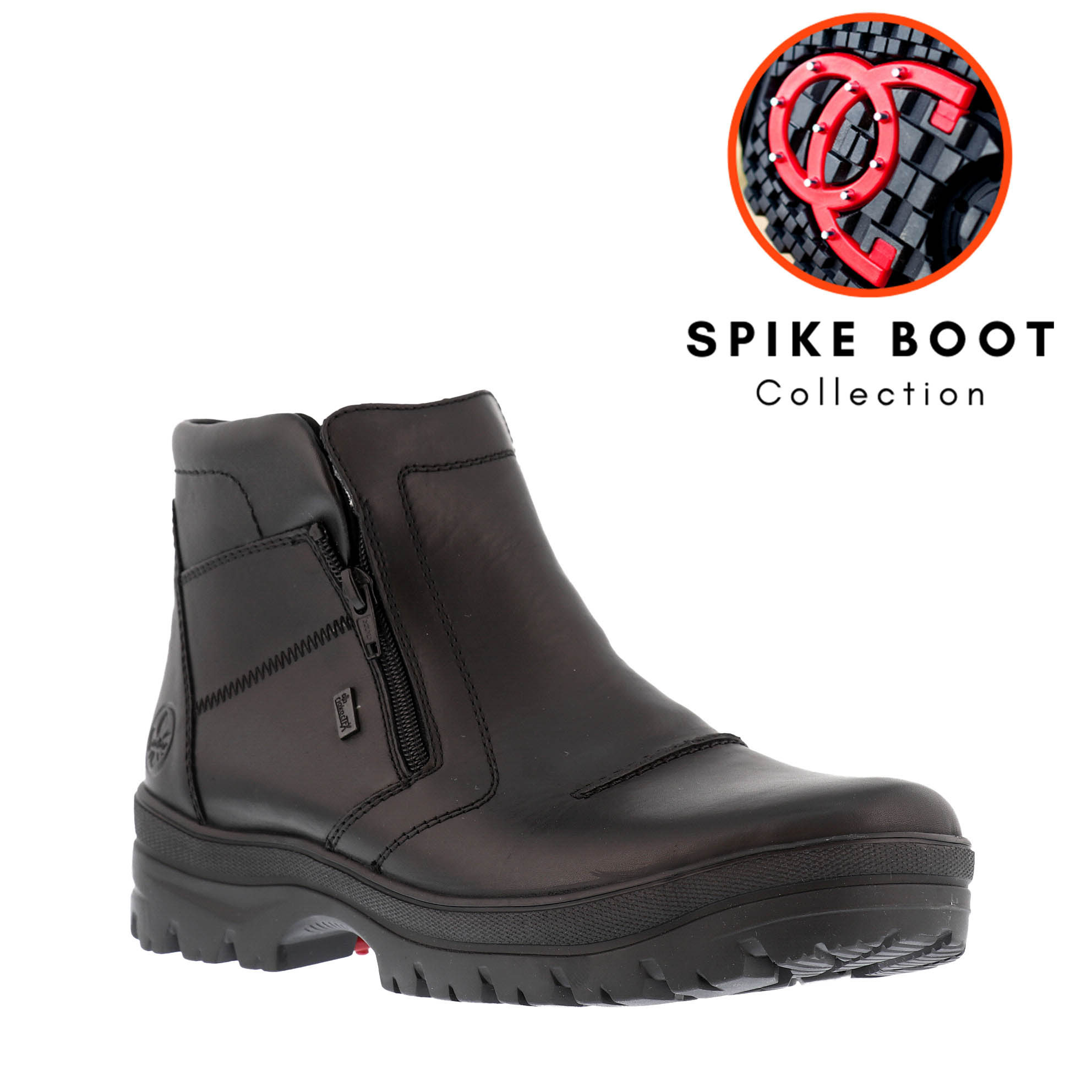 prins Mysterie Groenland Rieker Mens F5463 Double Zip Spike Boot - Kunitz Shoes