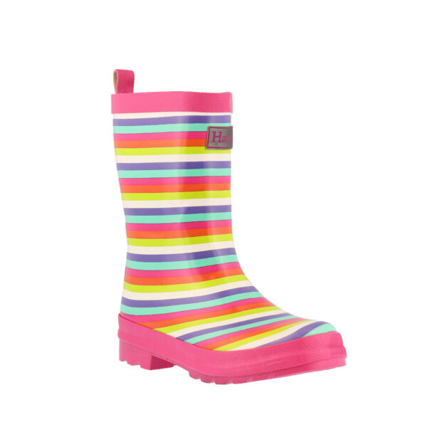 Hatley Rainbows Stripes Shiny Rain Boots