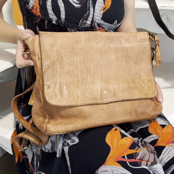 Kunitz Handbags 4818 The Satchel Tan