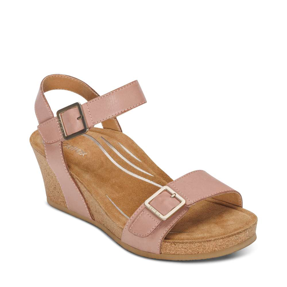 Aetrex Lexa Wedge Sandal - Kunitz Shoes