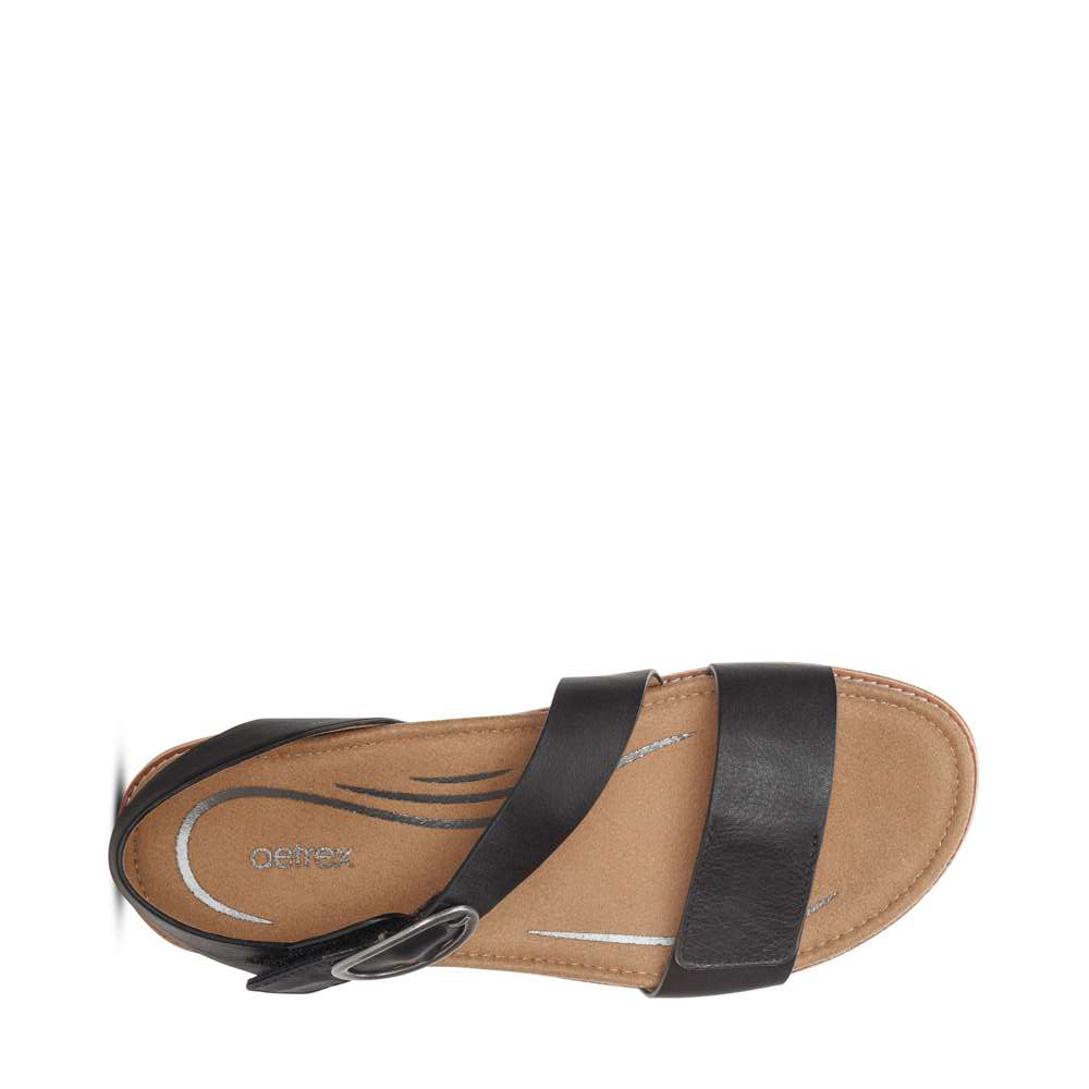 Aetrex Tamara Asym Strap Sandal - Kunitz Shoes