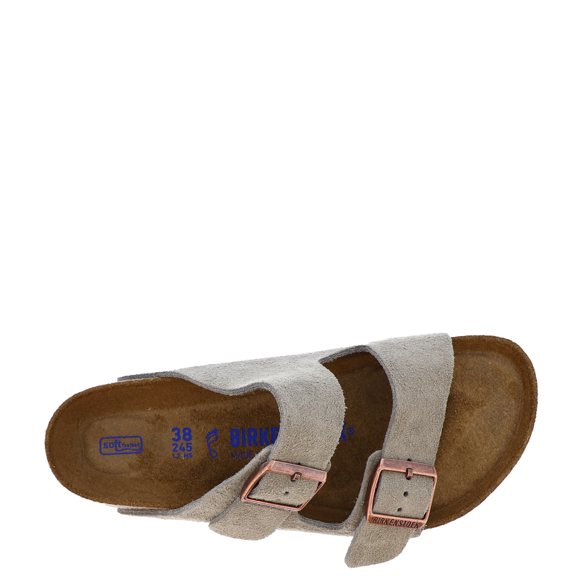 Birkenstock Arizona Softbed Taupe Suede R - Kunitz Shoes