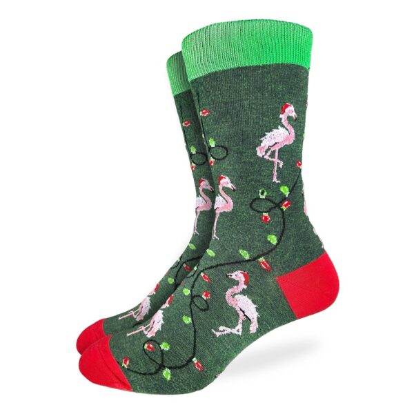 Good Luck Sock Mens Xmas Flamingos